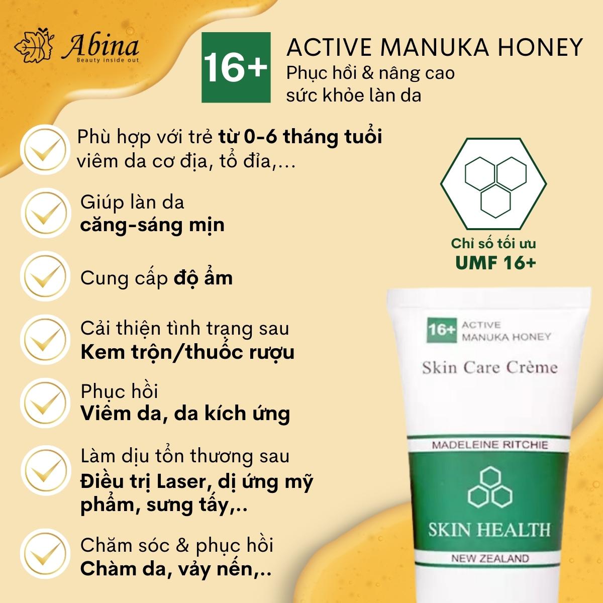 Kem mật ong Madeleine Ritchie 16+ Active Manuka Honey 80ml