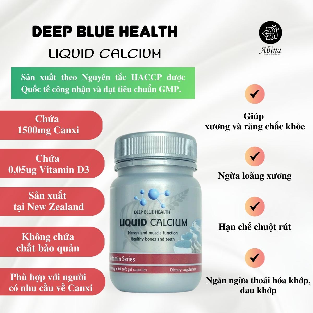 Viên uống bổ sung canxi Deep Blue Health Liquid Calcium