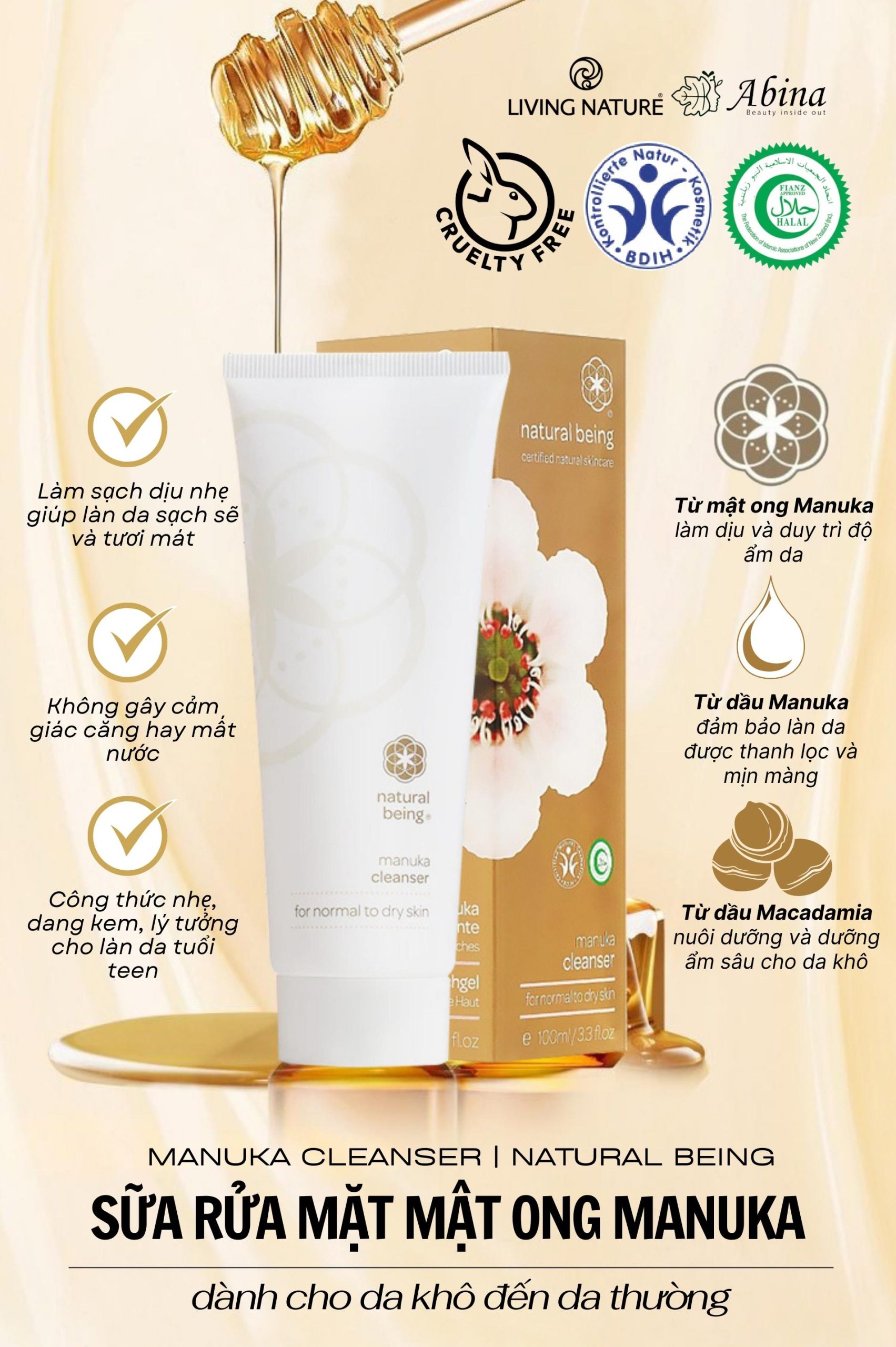 Sữa rửa mặt Manuka Cleanser Normal to Dry